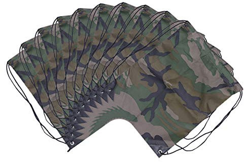 Toyvian Lot de 10 Sacs de Rangement avec Cordon de Serrage pour Sac de Rangement Motif Camouflage Grande capacité
