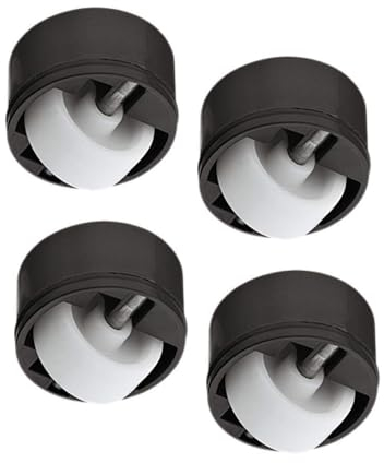 Gedotec Möbelrolle zum Einbohren Transportrollen ohne Bremse | Gesamt-Ø 36 mm | Transportrolle Kunststoff | Stollenrolle mit 50 kg Tragkraft | Lauffläche hart | 4 Stück - Möbel-Gleitrolle versenkt