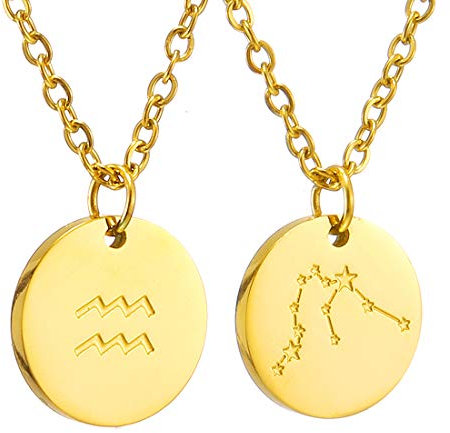 AFSTALR Sternzeichen Kette Wassermann Gold für Damen Horoskop Kette Mutter Tochter Freunde Geburtstagsgeschenk