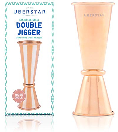 Double Jigger Spirit Measure Rose Gold / 25ml/50ml / Measuring Cup for Single and Double Spirits/Stainless Steel/Cocktail Alcohol Shot