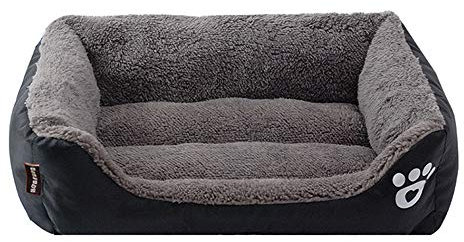 GUOCU Hundebett Hundekorb Hundesofa Tierbett Für Kleine, Mittlere Und Grosse Hunde Waschbar Kuschelkissen Katzensofa Hundehöhle Katzenbett Für Kleine,Schwarz,M