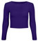 STAR FASHION Women’s Long Sleeve Crop Top Ladies Round Neck Cropped T-Shirt Short Mini Shirt Plain Printed Tops Purple-8-10
