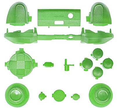 Komplettes Ersatztasten Set Mod Kits für Xbox Series X/S, Reparaturteile LB RB LT RT Stoßstangen Triggers Dpad ABXY Start Back Sync Share Keys für Xbox Series X Xbox Series S Controller (Grün)