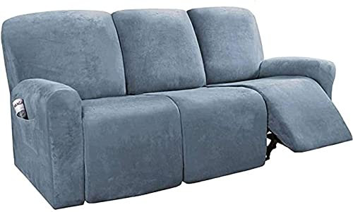 RTSFKFS Stretch Samt Ruhesessel Sofa Bezüge 1 2 3 sitzer,Sesselschoner für Relaxsessel Komplett Sofaüberwurf Fernsehsessel Schutzbezug Stretchhusse für Relaxsessel Sessel-Überwürfe