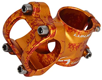 Colcolo MTB Kurzer Vorbau 31,8 mm 35 mm Aluminiumlegierung Ultraleicht 1-1/8 Vordergabel Lenkervorbauten für die meisten Fahrrad Fixed Gear BMX, Orange