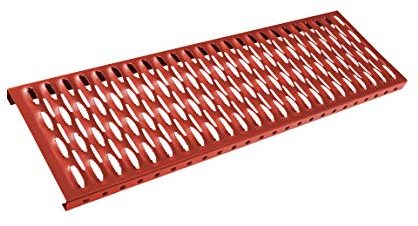 Parotec, Dachtirtt Steigtritt, 600 mm, Rot, Kaminpodest, Laufrost, Verschiedene Längen, Laufgitter, Gitterrost