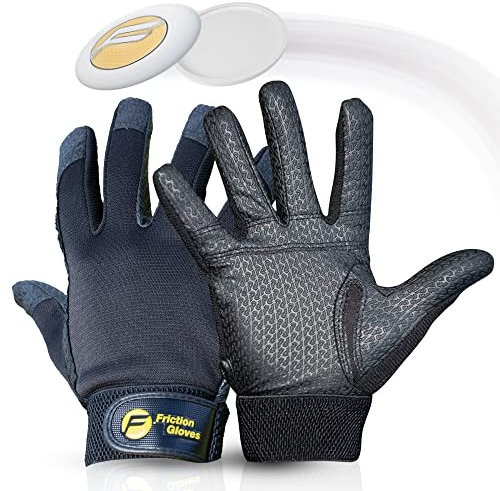 Friction Gloves Ultimative Frisbee-Handschuhe, gummierte Handfläche und Finger für erstaunlichen Halt bei allen Bedingungen, spielen Sie Ihr Bestes bei jedem Wetter, Größe XL