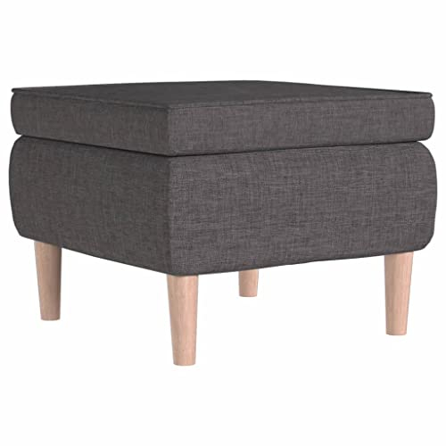 vidaXL Hocker, Fußhocker mit Holzbeinen, Polsterhocker Fußbank für Wohnzimmer Schlafzimmer Flur, Fußschemel Fußstütze Sitzhocker, Dunkelgrau Stoff
