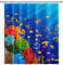 SDOTPMT 105x160cm Ozean Tropisch Fische Duschvorhang Bunt Karikatur Fische Koralle Riff Marine Tier Badevorhang Unterwasser Meereslandschaft Badewannenvorhang für Badezimmer Polyester mit Haken