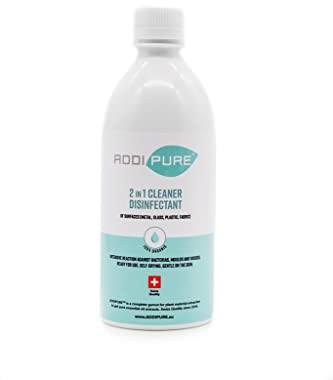 ADDIPURE 2in1 Cleaner Disinfectant, envase de recambio de 500 ml para botellas de 150 ml y 300 ml, sin pulverizador de dedo. Efecto intensivo y rápido contra bacterias, gérmenes, virus y moho.