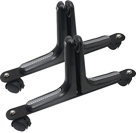 2 StüCk StandfüßE für Infrarotheizung, Universell Aluminiumlegierung Infrarotheizung Standfuß, Stand Roller Mobile Gestell for Infarotheizkoerper von Verschiedene Modelle Rahmen 1-6cm,Schwarz