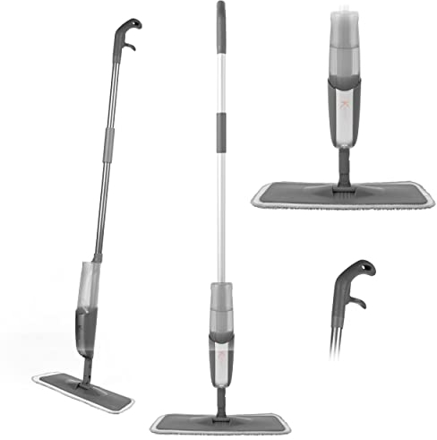 Kleeneze KL028152EU7 Mopa Pulverizadora con Rotación de 360, Tanque Rellenable De 400 ml, Almohadilla de Recambio, Pulverización Incorporada, Usar Seco y Húmedo, Para La Mayoría De Suelos Duros