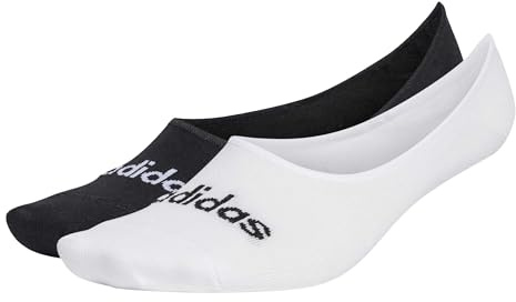 adidas Unisex Kids Thin Linear Ballerina Socks 2 Pairs, White/Black, 6-7 Years