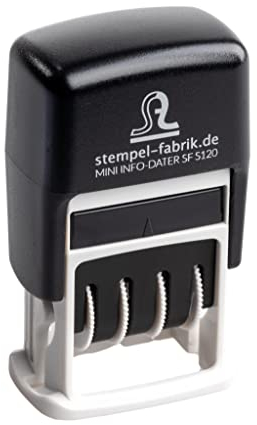 STEMPEL-FABRIK Datumstempel S120 / Selbstfärbender Stempel mit Datum (Datum) Datumsstempel, Schwarz