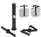 RISINGFIT Verstellbarer Kugelhantel-Griff, robuster Kugelhantel-Griff für Platten, Ladestift mit Doppel-D-Stange und T-Stange für olympische Hantelscheiben, hält bis zu 90 kg.