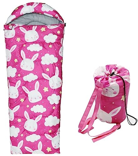 Kinder-Schlafsäcke – Camping-Schlafsäcke mit Tragetasche – kompakter Schlafsack zum Wandern, Rucksackreisen, 3 Jahreszeiten, warmes und kühles Wetter, leicht, wasserdicht, Outdoor-Reisen für Jungen
