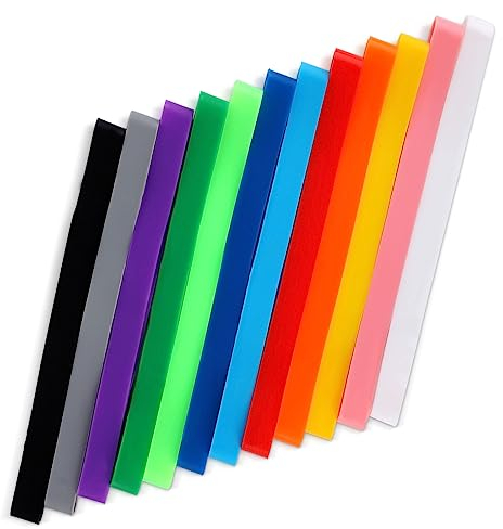 SAVITA 12pcs Large Rubber Bands, 8 Inch Reusable Big Rubber Bands Elastic Thick Rubber Bands Silicone Rubber Bands Office Supplies for Outdoor Home Packing (12 Colors)