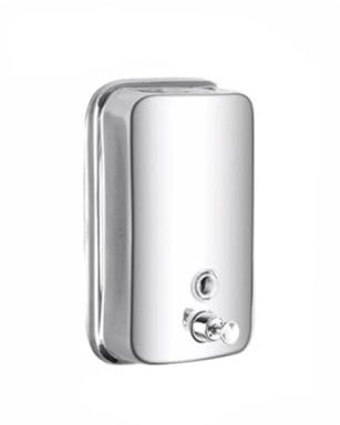 KUDLI Wand-Seifenspender aus Edelstahl, handgepresster Seifenspender, silberfarben, mit Pumpbadbehälter, großes Fassungsvermögen