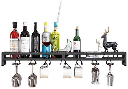 Portabottiglie Vintage A 2 Livelli Con Portabottiglie O Portabicchieri,Mensola Multifunzionale Da Parete,Porta Calici Per,calici Da Parete In Metallo,Espositore Per La Decorazione Dell,Casa Cucina,Bar