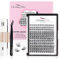 Glowing Win Einzelne Wimpern Extensions Set DIY Cluster Lashes Extension Kit Individual Falsche Wimpern mit Lash Bond and Seal and Pinzette 144 PCS Wimpernverlängerung 8-16mm Natürliche Fake Lashes