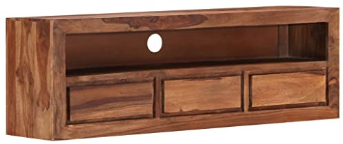 SKM Meuble TV 120 x 30 x 40 cm en bois massif palissandre, poids : 22 kg, 247703