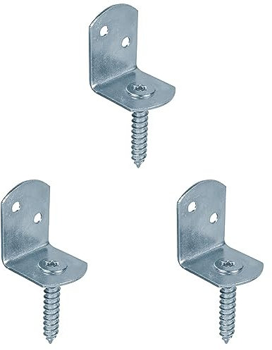 Alberts 204822 Flechtzaunhalter L-Form | in verschiedenen Ausführungen | galvanisch blau verzinkt | Gesamthöhe 83 mm | 12er Set (Packung mit 3)