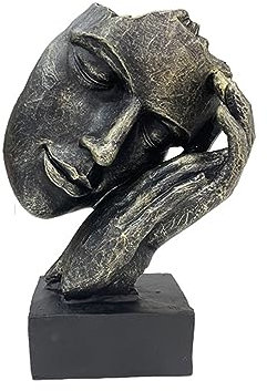 KGADRX Statuen Wohnkultur Retro Schlummermaske Statue Harz Charakter Handwerk Mann Dekoration Wohnzimmer Home Desktop Schlafzimmer Objekt Zubehör