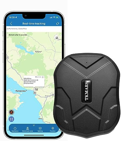 TKMARS TK905 Auto GPS-Tracker, 5000mAh Akku, magnetisches Ortungsgerät, funktioniert über SMS/APP/Webplattform ohne ABO, GPS-Sender geeignet für Pkw/LKW/Flotten