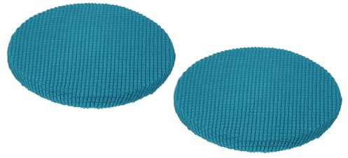 QUARKZMAN Hockerbezüge rund 2er Pack, runde Hockerbezüge mit elastischen Bändern, Durchmesser 11-16, Sitzkissen für Stühle Hocker - Steingrau