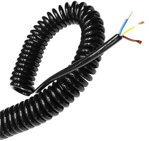 MaRxan Spiralkabel, Schwarz, 3-adrig, Spiralkabel, 0,2 mm/0,5 mm/1,5 mm, für Mobiltelefone, Computer, Elektronik, Plug-ins, Autos, Anhänger und Federkabel