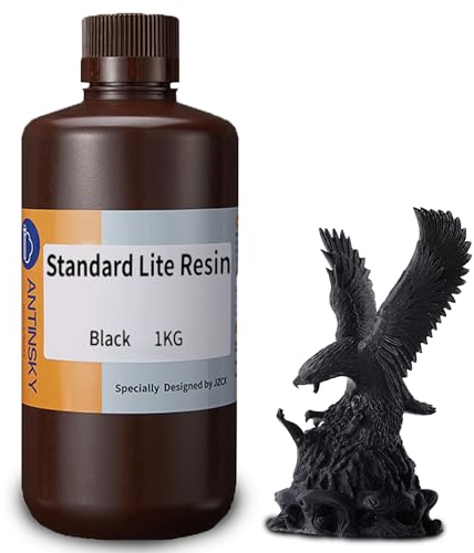 Antinsky 3D Drucker harz LCD UV-härtendes Harz 405 nm Standard-Photopolymerharz für LCD/DLP Hohe Aktivität hohe Präzision geringe Schrumpfung Schwarz 1kg
