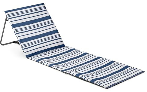 Trail Beach Mat With Adjustable Backrest, Folding Sun Lounger, Lightweight Portable Sunbathing Recliner with Pocket and Carry Handle