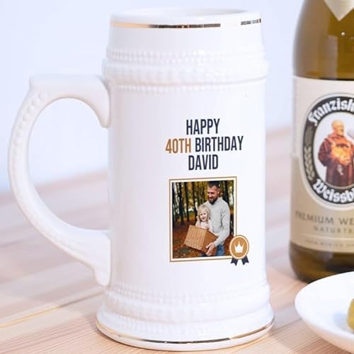 Wanapix | Jarra Cerveza Personalizada | Jarra Cerveza Alemana | Cerámica | 580 ml | Apta Lavavajillas | Regalo Original | Cumpleaños