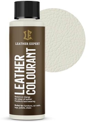 Sehr Deckend Wasser Lederfarbe Elfenbein - 50 ml Leather Paint für Natur und ÖkoLeder - Leather Dye Ohne Alkohol für alle Lederaccessoires - Reißt oder Blättert Nicht ab