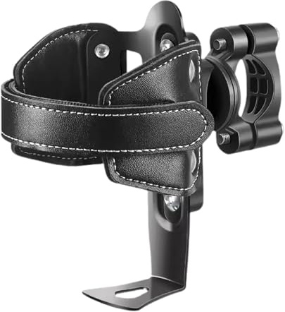 Porte-gobelet en cuir pour moto – Support de bouteille d'eau pour moto, porte-bouteille d'eau, support amovible stable et robuste, accessoires de moto pour équitation, scooter