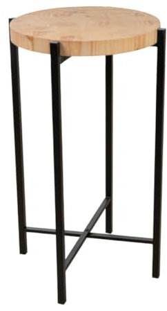 Romimex Beistelltisch, Braun, Beige, Metall, Marmor, 40 x 67 x 40 cm, Höhe