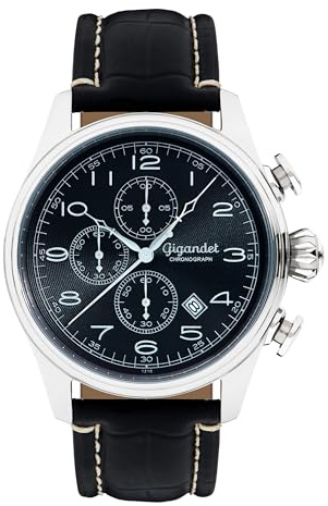 Gigandet Herren Analog Japanisches Quarzwerk Uhr mit Leder Armband 5VNAG41NE/002