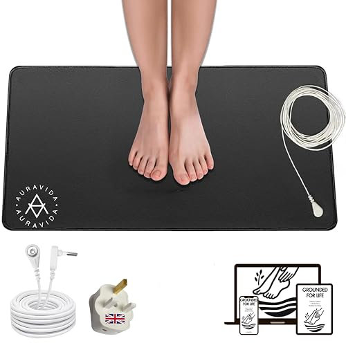 AuraVida Grounding Mat - Premium Grounding Sheet for Improved Sleep and Wellness - Conductive Grounding Bed Sheet - Quality Earthing Mat for Better Health and Relaxation (60cm x 33cm)