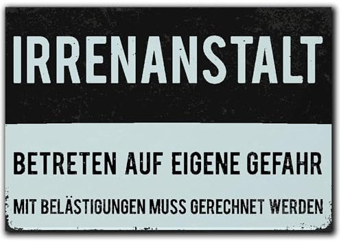 LANOLU Kühlschrankmagnete lustig- Irrenanstalt - lustige Magnete mit Sprüchen und witzigen Motiven 8x5,5cm