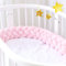 PromCaeruyn Bettumrandung Babybett Umrandung 4-Lagen Geflochten Bettschlange Baby Nestchenschlange Knotenkissen Nestchen Handgestricktes Bettschlange(Pink,4m)