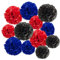 Ainmto 12 Stück Seidenpapier Pompons rot blau und schwarz,Party Pompons Deko für Geburtstag, Hochzeit