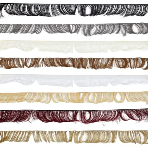 FINGERINSPIRE 8 Stück Kurzes Glattes Puppenhaar 98x5cm Hochtemperaturfaser Puppenhaar Pony Lockiges Puppenhaar Perücke Mit Ordentlichem Pony Perücken Für Puppenhaar Herstellung (Geeignet Für Pony)