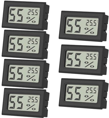 7 Pack Mini Hygrometer Indoor Humidity Meter, with Large LCD Display, Mini Digital Thermometer Humidity Gauge Meter, Indoor Thermometer Hygrometer Monitor for Home, Office, Greenhouse, Baby Room