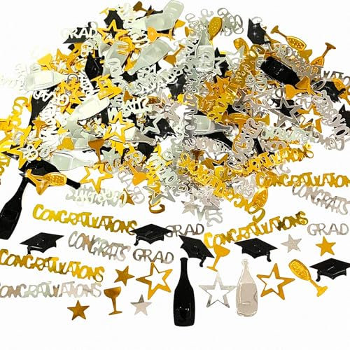 Graduation Deko Konfetti Gold Schwarz,Abschluss Konfetti,Doktorhut Confetti,Bachelor Hut Abschlussfeier Deko,Ausbildung Prüfung Bestanden,Bestandene Prüfung Geschenk,Abschluss Hut Streudeko