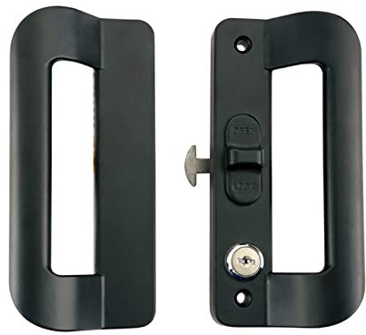 Serrures à poignée,Serrure de porte Serrure de poignée de serrure de porte coulissante en alliage d'aluminium, for cadre de porte en aluminium, quincaillerie de verrouillage de porte de meubles ménage