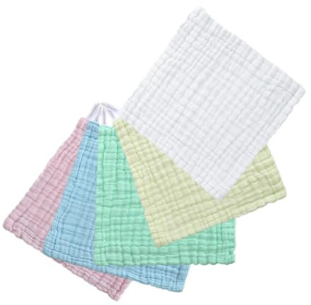 HEMOTON 5 Piezas toalla infantil toalla toallas guarderia toalla para recién nacido algodones lavar ropa trapo de toallita infantil de algodón toallita para