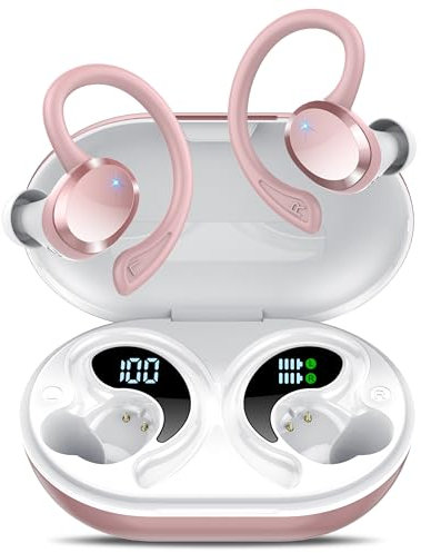 Auriculares Inalambricos, 2025 Nuevo Auriculares Bluetooth 5.4 HiFi Estéreo, 68H Cascos Inalambricos Bluetooth con 4 HD Mic Pantalla Dual LED, IPX7 Control Táctil Inalámbricos para iOS/Android