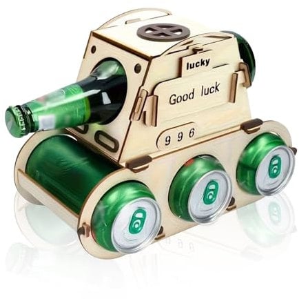 Lotvic Wooden Beer Carrier Tank, Beer Carrier Wood, Bottle Carrier, DIY Beer Bottle Holder, Beer Gifts for Men