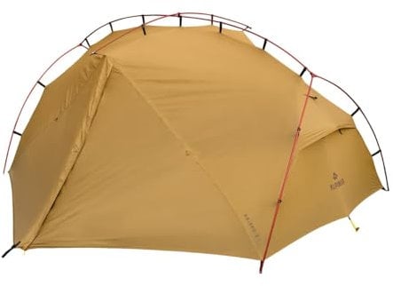 Alpinus - Zelt 2 Personen Abisko 2, Camping Zelt Ultraleichtes, Zelte mit 2 Vorräume und 2 Eingänge, Tent Schneller Aufbau, Campingzelt aus Langlebige Materialien - Honig