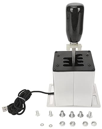 Vvikizy USB-Simulator-Schalthebel, 6+R-Schalthebel mit Kohlefasergriff für, Kompatibel mit DiRT 2.0 ATS ETS WRC Project Cars Assetto auf Dem PC